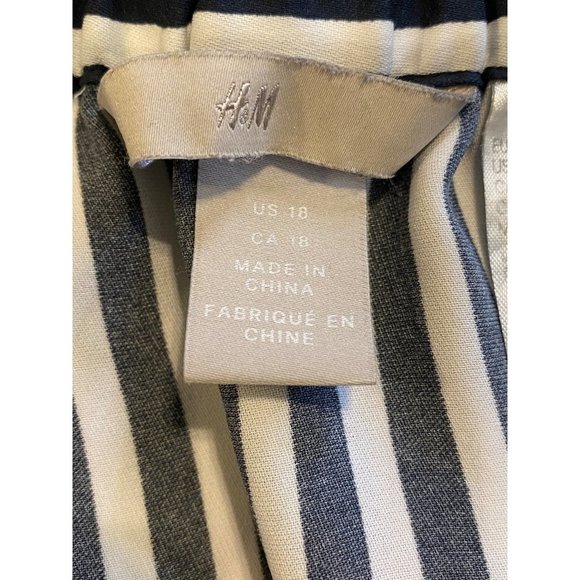 H&m Blue and White Striped Circle Skirt Size 18 - Picture 5 of 6